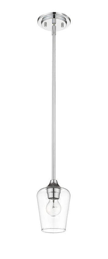 Z-Lite Joliet 6" 1-Light Chrome Mini Pendant Light With Clear Glass Shade