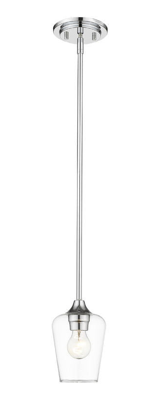 Z-Lite Joliet 6" 1-Light Chrome Mini Pendant Light With Clear Glass Shade