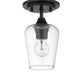 Z-Lite Joliet 6" 1-Light Matte Black Flush Mount Lighting With Clear Glass Shade