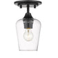 Z-Lite Joliet 6" 1-Light Matte Black Flush Mount Lighting With Clear Glass Shade