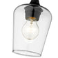 Z-Lite Joliet 6" 1-Light Matte Black Mini Pendant Light With Clear Glass Shade