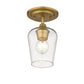 Z-Lite Joliet 6" 1-Light Olde Brass Flush Mount Lighting With Clear Glass Shade