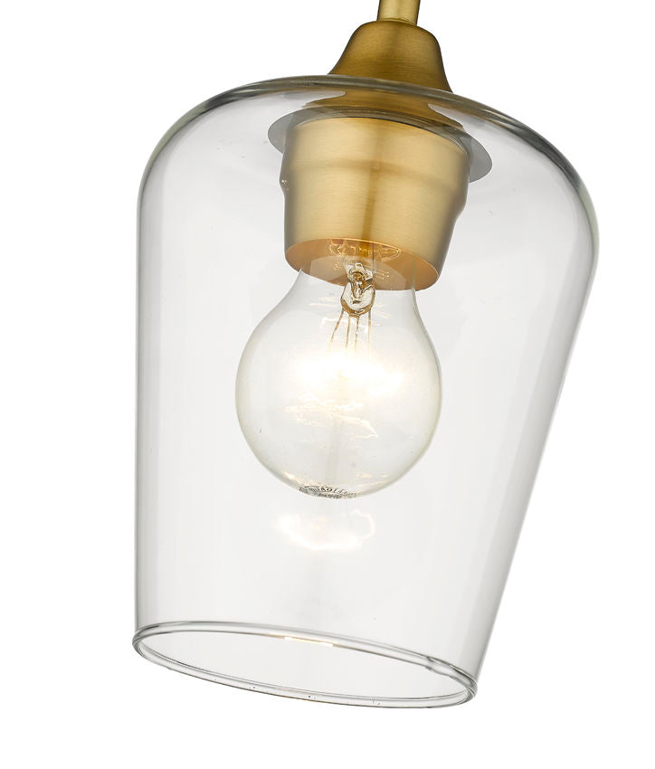 Z-Lite Joliet 6" 1-Light Olde Brass Flush Mount Lighting With Clear Glass Shade