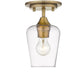 Z-Lite Joliet 6" 1-Light Olde Brass Flush Mount Lighting With Clear Glass Shade