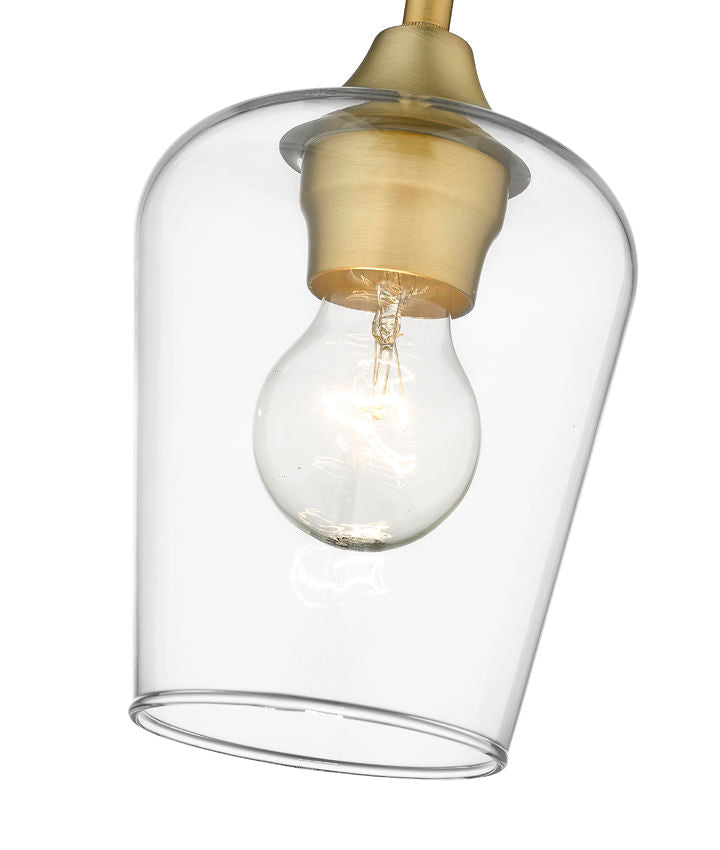 Z-Lite Joliet 6" 1-Light Olde Brass Mini Pendant Light With Clear Glass Shade
