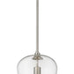 Z-Lite Joliet 9" 1-Light Brushed Nickel Steel Pendant Light With Clear Glass Shade