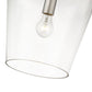 Z-Lite Joliet 9" 1-Light Brushed Nickel Steel Pendant Light With Clear Glass Shade