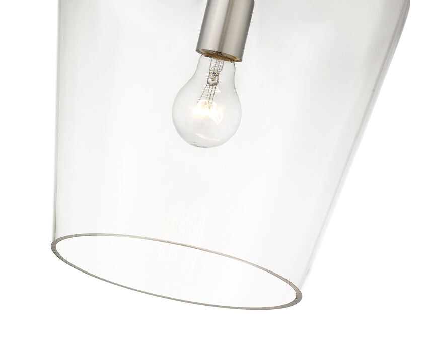 Z-Lite Joliet 9" 1-Light Brushed Nickel Steel Pendant Light With Clear Glass Shade