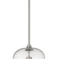 Z-Lite Joliet 9" 1-Light Brushed Nickel Steel Pendant Light With Clear Glass Shade