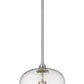 Z-Lite Joliet 9" 1-Light Brushed Nickel Steel Pendant Light With Clear Glass Shade