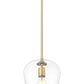 Z-Lite Joliet 9" 1-Light Burnished Brass Steel Frame Clear Glass Shade Pendant Light