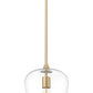 Z-Lite Joliet 9" 1-Light Burnished Brass Steel Frame Clear Glass Shade Pendant Light