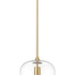 Z-Lite Joliet 9" 1-Light Burnished Brass Steel Frame Clear Glass Shade Pendant Light