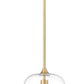 Z-Lite Joliet 9" 1-Light Burnished Brass Steel Frame Clear Glass Shade Pendant Light