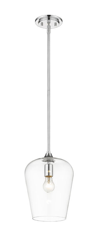 Z-Lite Joliet 9" 1-Light Chrome Steel Pendant Light With Clear Glass Shade
