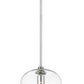 Z-Lite Joliet 9" 1-Light Chrome Steel Pendant Light With Clear Glass Shade