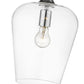 Z-Lite Joliet 9" 1-Light Chrome Steel Pendant Light With Clear Glass Shade
