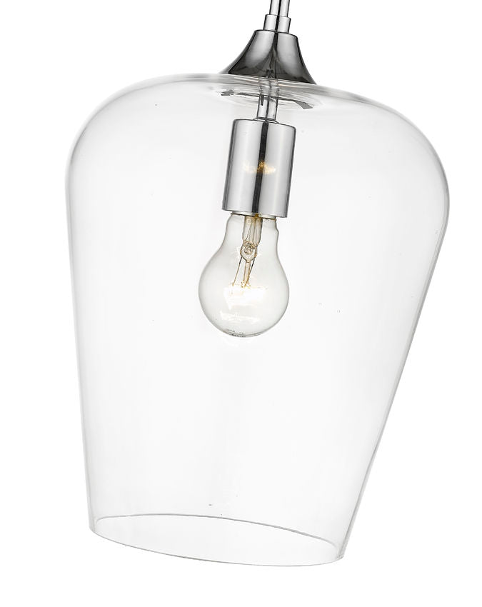 Z-Lite Joliet 9" 1-Light Chrome Steel Pendant Light With Clear Glass Shade