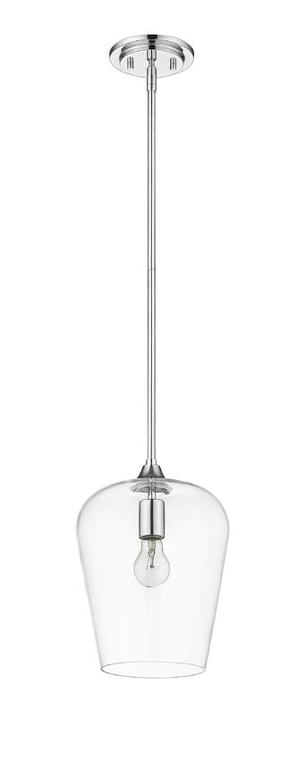 Z-Lite Joliet 9" 1-Light Chrome Steel Pendant Light With Clear Glass Shade