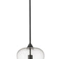Z-Lite Joliet 9" 1-Light Matte Black Steel Pendant Light With Clear Glass Shade