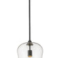 Z-Lite Joliet 9" 1-Light Matte Black Steel Pendant Light With Clear Glass Shade