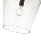 Z-Lite Joliet 9" 1-Light Matte Black Steel Pendant Light With Clear Glass Shade