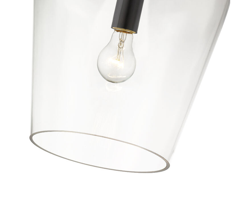 Z-Lite Joliet 9" 1-Light Matte Black Steel Pendant Light With Clear Glass Shade