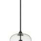 Z-Lite Joliet 9" 1-Light Matte Black Steel Pendant Light With Clear Glass Shade