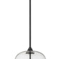 Z-Lite Joliet 9" 1-Light Matte Black Steel Pendant Light With Clear Glass Shade