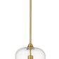 Z-Lite Joliet 9" 1-Light Olde Brass Steel Pendant Light With Clear Glass Shade