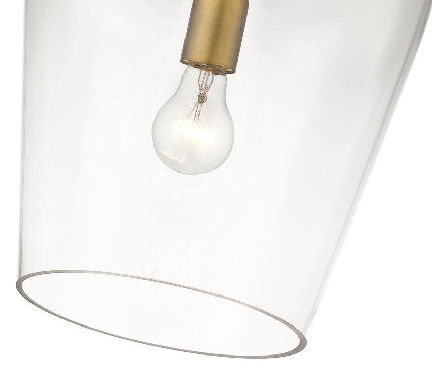 Z-Lite Joliet 9" 1-Light Olde Brass Steel Pendant Light With Clear Glass Shade