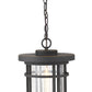 Z-Lite Jordan 10" 1-Light Oil Rubbed Bronze Aluminum Outdoor Chain Mount Ceiling Fixture With Clear Seedy Glass Shade