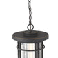 Z-Lite Jordan 10" 1-Light Oil Rubbed Bronze Aluminum Outdoor Chain Mount Ceiling Fixture With Clear Seedy Glass Shade