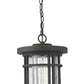 Z-Lite Jordan 10" 1-Light Oil Rubbed Bronze Aluminum Outdoor Chain Mount Ceiling Fixture With Clear Seedy Glass Shade