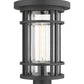 Z-Lite Jordan 10" W x 18" H 1-Light Black Outdoor Post Mount Fixture With Clear Seedy Glass Shade