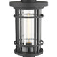 Z-Lite Jordan 10" W x 18" H 1-Light Black Outdoor Post Mount Fixture With Clear Seedy Glass Shade