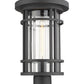 Z-Lite Jordan 10" W x 18" H 1-Light Black Outdoor Post Mount Fixture With Clear Seedy Glass Shade