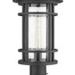 Z-Lite Jordan 10" W x 18" H 1-Light Black Outdoor Post Mount Fixture With Clear Seedy Glass Shade
