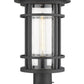 Z-Lite Jordan 10" W x 18" H 1-Light Black Outdoor Post Mount Fixture With Clear Seedy Glass Shade