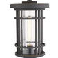 Z-Lite Jordan 10" W x 18" H 1-Light Oil Rubbed Bronze Outdoor Post Mount Fixture With Clear Seedy Glass Shade