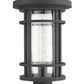 Z-Lite Jordan 10" W x 18" H 1-Light Oil Rubbed Bronze Outdoor Post Mount Fixture With Clear Seedy Glass Shade