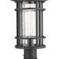 Z-Lite Jordan 10" W x 20" H 1-Light Black Outdoor Post Mount Fixture and Round Pier Mount With Clear Seedy Glass Shade