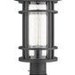 Z-Lite Jordan 10" W x 20" H 1-Light Black Outdoor Post Mount Fixture and Round Pier Mount With Clear Seedy Glass Shade