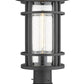 Z-Lite Jordan 10" W x 20" H 1-Light Black Outdoor Post Mount Fixture and Round Pier Mount With Clear Seedy Glass Shade