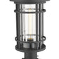 Z-Lite Jordan 10" W x 20" H 1-Light Black Outdoor Post Mount Fixture and Square Pier Mount With Clear Seedy Glass Shade