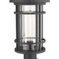 Z-Lite Jordan 10" W x 20" H 1-Light Black Outdoor Post Mount Fixture and Square Pier Mount With Clear Seedy Glass Shade