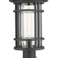Z-Lite Jordan 10" W x 20" H 1-Light Black Outdoor Post Mount Fixture and Square Pier Mount With Clear Seedy Glass Shade