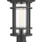 Z-Lite Jordan 10" W x 20" H 1-Light Black Outdoor Post Mount Fixture and Square Pier Mount With Clear Seedy Glass Shade