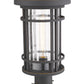 Z-Lite Jordan 10" W x 20" H 1-Light Oil Rubbed Bronze Outdoor Post Mount Fixture and Square Pier Mount With Clear Seedy Glass Shade