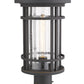 Z-Lite Jordan 10" W x 20" H 1-Light Oil Rubbed Bronze Outdoor Post Mount Fixture and Square Pier Mount With Clear Seedy Glass Shade